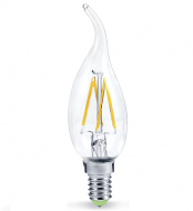 Лампа светодиодная LED-СВЕЧА НА ВЕТРУ-PREMIUM 5Вт 160-260В Е14 4000К 450Лм прозрачная ASD