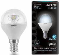 Лампа Gauss LED Globe Crystal Clear E14 4W 4100K