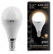 Лампа Gauss LED Globe E14 6.5W 100-240V 2700K