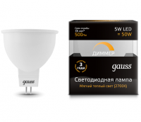Светодиодная лампа Gauss LED MR16 GU5.3-dim 5W 2700K диммируемая