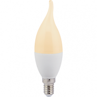 Светодиодная лампа Ecola candle LED 7,0W 220V E14 золотистая свеча на ветру (композит) 130x37
