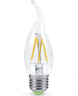 Лампа светодиодная LED-СВЕЧА НА ВЕТРУ-PREMIUM 5Вт 160-260В Е27 4000К 450Лм прозрачная ASD