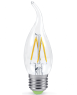 Лампа светодиодная LED-СВЕЧА НА ВЕТРУ-PREMIUM 5Вт 160-260В Е27 3000К 450Лм прозрачная ASD