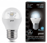 Лампа Gauss LED Globe Crystal Clear E27 4W 4100K