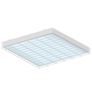 Светодиодный светильник "ВАРТОН" спортивный накладной 595*620*65мм 54 ВТ 6500К с защитной сеткой с функцией аварийного освещения