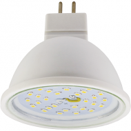 Светодиодная лампа Ecola MR16 LED 5,4W 220V GU5.3 4200K прозрачное стекло (композит) 48x50