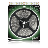 Светодиодная лента Gauss 3528/60-SMD 4.8W  12V DC зеленый свет IP66 (блистер 5м)