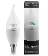 Лампа Gauss LED Candle Tailed Crystal Clear E14 6W 4100K диммируемая